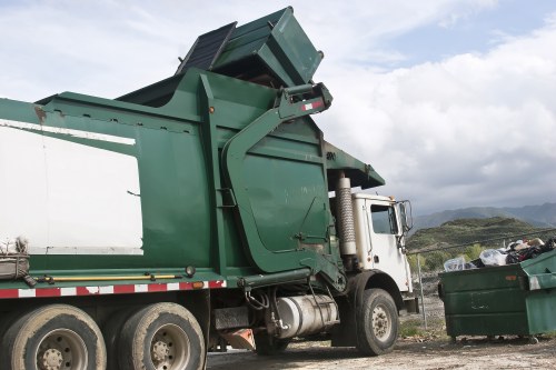 Business professionals discussing waste removal solutions