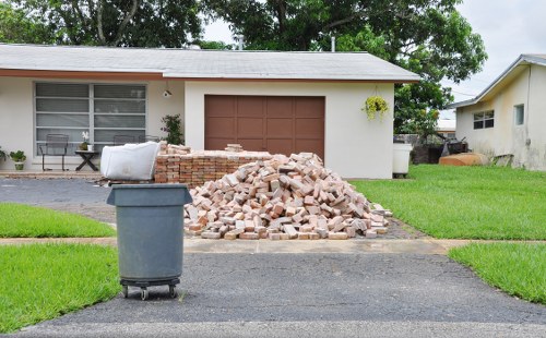 Professional waste removal team handling hazardous materials